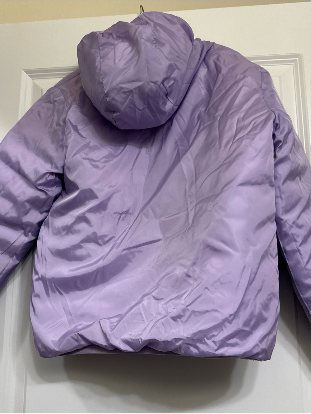 Eddie Bauer Reversible Girls' Ombre Purple Hooded Puffer Jacket Size 10/12 - Picture 4 of 6